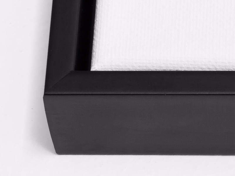 Simply Framed Black Canvas Float Frame Corner