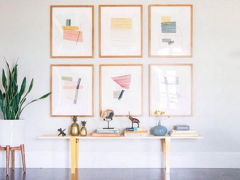Simply Framed Light Walnut Gallery Frame featuring artwork by Dabito in a home interior