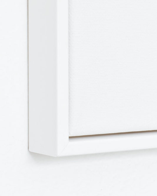 Simply Framed White Canvas Float Frame Corner