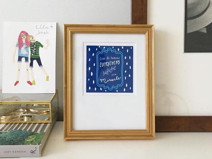 Simply Framed Certificate Frame Antique Gold featuring artwork by Jen Cooper in an interior