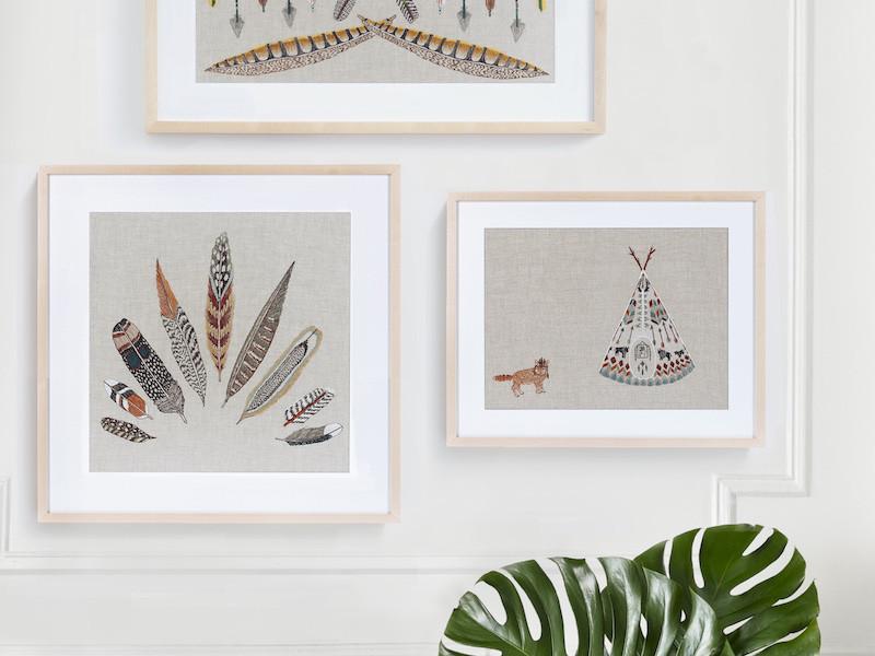 Simply Framed Natural Wood Gallery Frame featuring artwork by Coral & Tusk in a home interior
