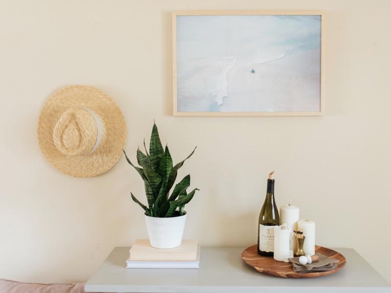 Simply Framed Natural Wood Gallery Frame featuring artwork by Max Wanger Print Shop in a home interior